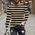 thumbnail image 5 of Mens Long Sleeve Shirts, Crewneck Sweatshirts for Men Fall Fashion Big & Tall Striped Printed Graphic Tees T-Shirts S-4XL, 5 of 5