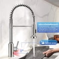thumbnail image 2 of Touchless Kitchen Faucet with Pull Down Sprayer, Infrared Motion Brushed Nickel Spring Sink Faucets with 10'' Deck Plate, Single Handle Stainless Steel Sink Faucet Suit to 3 Holes Countertop, 2 of 6