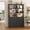 Black-2Pcs, variant on IDEALSOUL 71” Tall Bookshelf with Drawers, White Wooden Bookcase with Charging Station & LED Lights, Freestanding Display Cabinet with Shelves & Large Storage Space for Living Room, Office, Bedroom