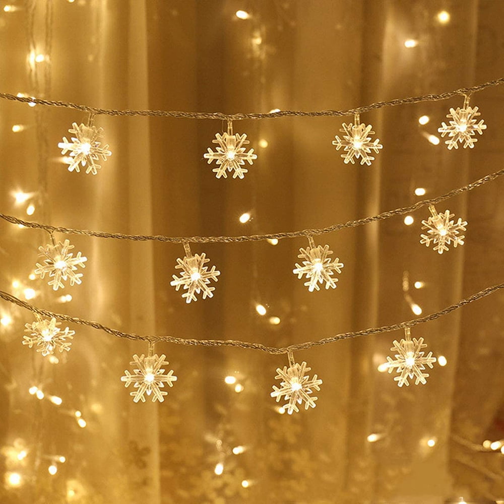 Semilits Snowflake String Light 10ft 20 LED Christmas Decorative Fairy ...