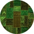 thumbnail image 1 of Ahgly Company Indoor Round Oriental Green Modern Area Rugs, 5' Round, 1 of 4