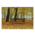 thumbnail image 3 of Rustic Cutting Board, Rustic Bench in Orange Pale Autumn Park Mist Day November Love Fall Season Photo, Decorative Tempered Glass Cutting and Serving Board, Small Size, Orange Brown, by Ambesonne, 3 of 5