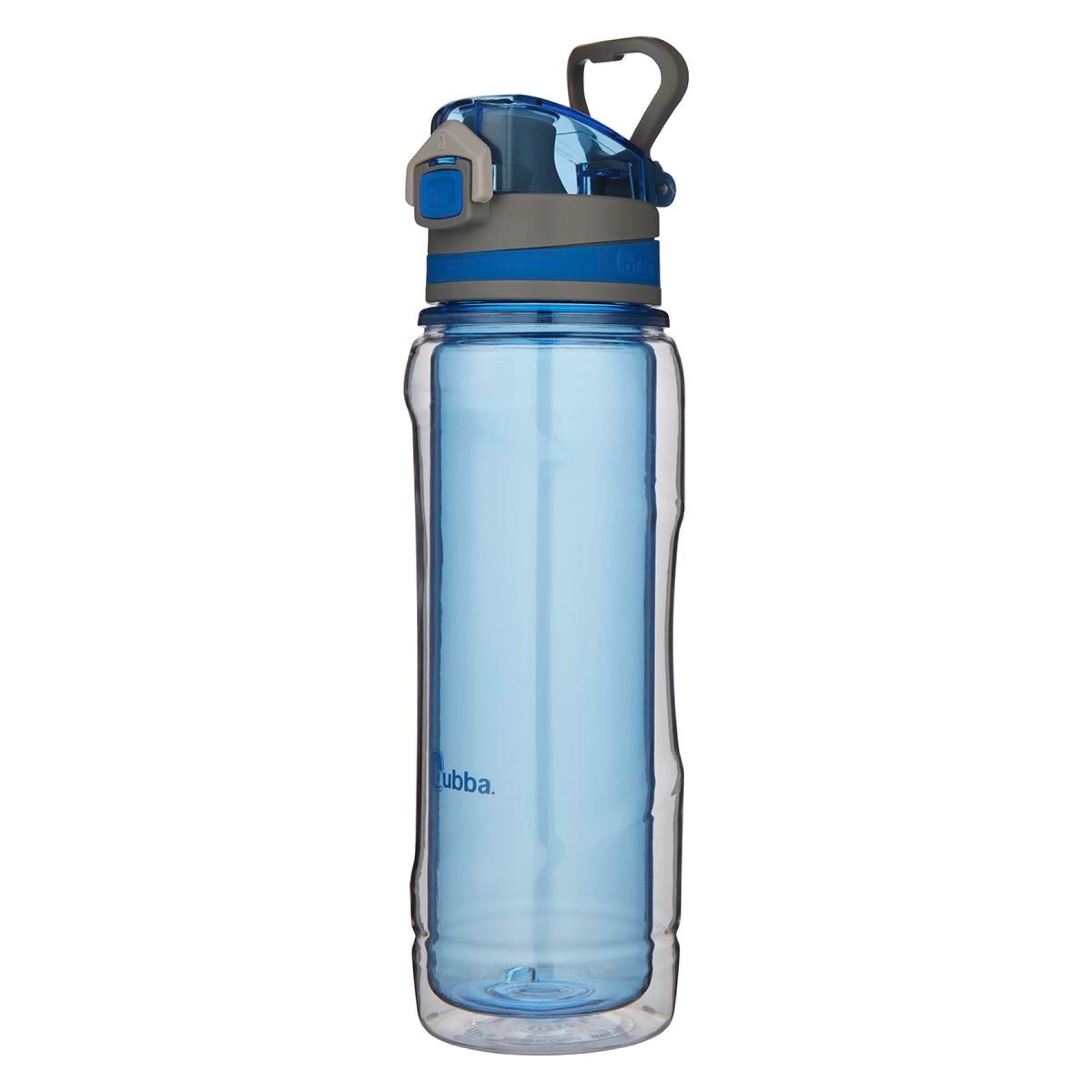 Bubba Flo Duo 24 oz Deep Sea and Gray Insulated Plastic Water Bottle with Straw Lid