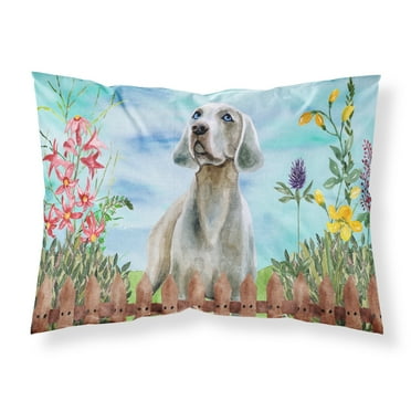 Weimaraner Spring Fabric Standard Pillowcase