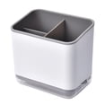thumbnail image 1 of Porta utensilios de cocina, porta utensilios, estante para cubiertos multifuncional con 3 compartimentos para escurrir los cubiertos gris, 1 of 5
