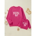 thumbnail image 4 of Mommy and Me Matching Outfits Letter Print Long Sleeve Crewneck Sweatshirt Pullover Tops, 4 of 10