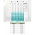 thumbnail image 2 of No Hook Shower Curtains, Aqua White Ombre Stall Bathroom Curtain with Snap in Liner, Chic Modern Funny Abstract Striped Art Waterproof Washable Fabric Bathroom Shower Curtain Sets, 48" x 72", 2 of 7