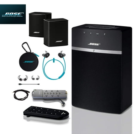Bose SoundTouch 10 Wireless Music System (Black), SoundSports Aqua Wireless Headphones, Wireless Surround Speakers Studio Setup (Reed)