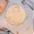 thumbnail image 2 of 6 Pcs Panneau d'Affichage Pendentif Plaque Commémorative en Bois Annonce Panneau Rond en Bois, 2 of 6