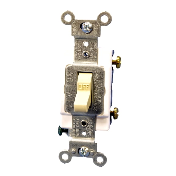 Leviton Ivory Commercial Toggle Wall Light Switch 20A 125V CS120-2I
