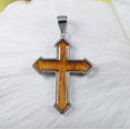 thumbnail image 3 of Unique Gorgeous Hawaiian X-Large Genuine Koa Wood Cross Necklace, Sterling Silver Cross Pendant, N9318 Birthday Valentine Gift, Statement PC, 3 of 3