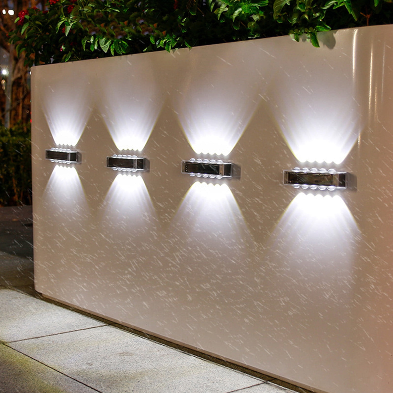 Solar Lights Outdoor, 10 Led Wall Mounted Lights, Waterproof for Yard Patio Garden, Warm White Illumination for Pathway Decor