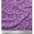 thumbnail image 1 of Soimoi Purple Rayon Fabric Insect & Floral Artistic Fabric Prints by Yard 56 Inch Wide, 1 of 1