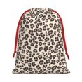 thumbnail image 3 of Super Soft Fabric Gift Bag Contraction Free Bag Mouth Pull Rope Design Red Ribbon Mouth For The Festival Leopard_1 Large, 3 of 8