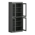 thumbnail image 3 of Palace Imports 100% Solid Wood Kitchen Pantry Storage Cabinet with Glass Doors and Adjustable Shelves, Gray, 3 of 6