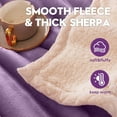 thumbnail image 7 of Sherpa Throw Blanket for Couch Sofa - Fuzzy Soft Cozy Blanket for Bed, Fleece Thick Warm Blanket for Winter, Purple Fall Winter Queen Blanket, 80x90 Inches, 7 of 7