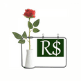 thumbnail image 1 of Símbolo de moneda real brasileño BRL Botella de decoración de jarrones colgantes de flores rosas artificiales, 1 of 3