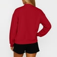 thumbnail image 5 of Oversized Sweatshirt for Women Loose Mock Neck Sweatshirt Casual Comfort Cute No Hood Pullover Sweatshirts Fall Clothes Red 2XL, 5 of 6