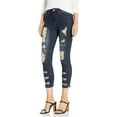 thumbnail image 1 of COVERGIRL Women's High Waisted Ripped Patched Skinny Jeans, Dark Distressed, 16 Plus, 1 of 2