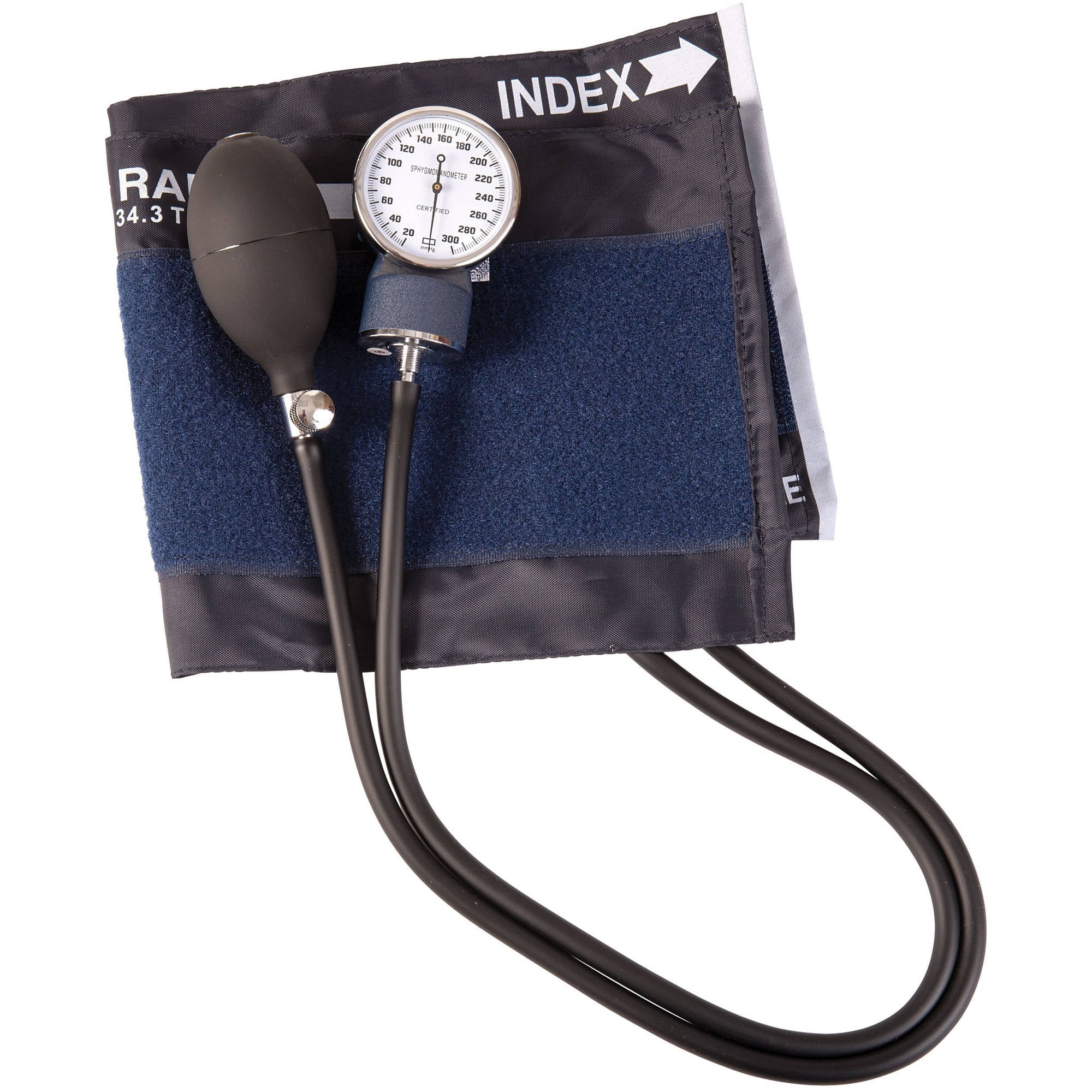 Mabis Blood Pressure Cuff with Aneroid Sphygmomanometer, Manual Blood  Pressure Monitor with BP Cuff, Economy, Large, Adult