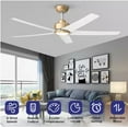 thumbnail image 2 of QRMOK 52 in. Indoor, Outdoor White LED Ceiling Fan with Remote, Reversible Quiet DC Motor and 5 Blades 3 CCT Light, 2 of 7