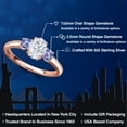 thumbnail image 2 of Gem Stone King 18K Rose Gold Plated Silver White Moissanite and Blue Tanzanite Engagement Ring for Women | 1.26 Cttw | Oval 7X5MM | Gemstone Birthstone | Size 8, 2 of 7