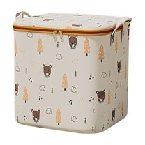 Oggfader Heavy Duty Collapsible Storage Bag with Reinforced Handles, Double Zipper - 20x20x20 Inch Khaki for Clothes, Quilts, Moving, Travel