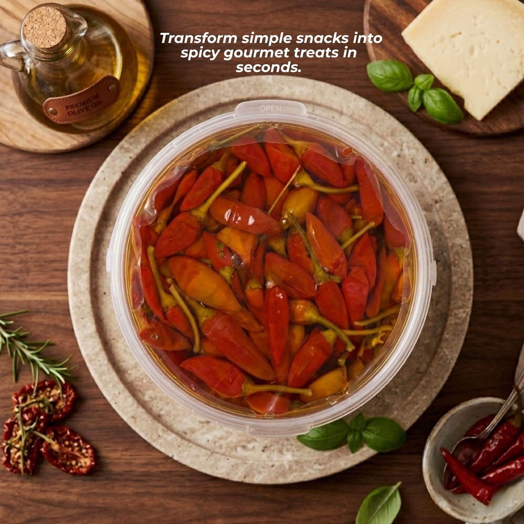 Alma Gourmet Whole Calabrian Chili Peppers in Oil, 2.2 lb (1 kg) Food Service Bucket, Hot Italian Peppers, Imported from Italy, No Major Allergens