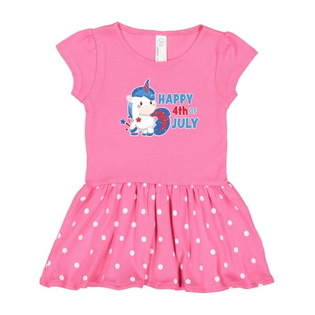 

Inktastic Happy 4th of July with Unicorn Gift Toddler Girl Dress