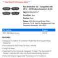 thumbnail image 2 of Rear Brake Pad Set - Compatible with 2014 - 2018 Subaru Forester 2.0L H4 2015 2016 2017, 2 of 2