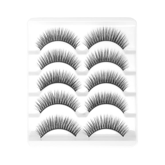 Unique Bargains 5 Pair Soft 3D False Eyelashes for Makeup Black 3D-80