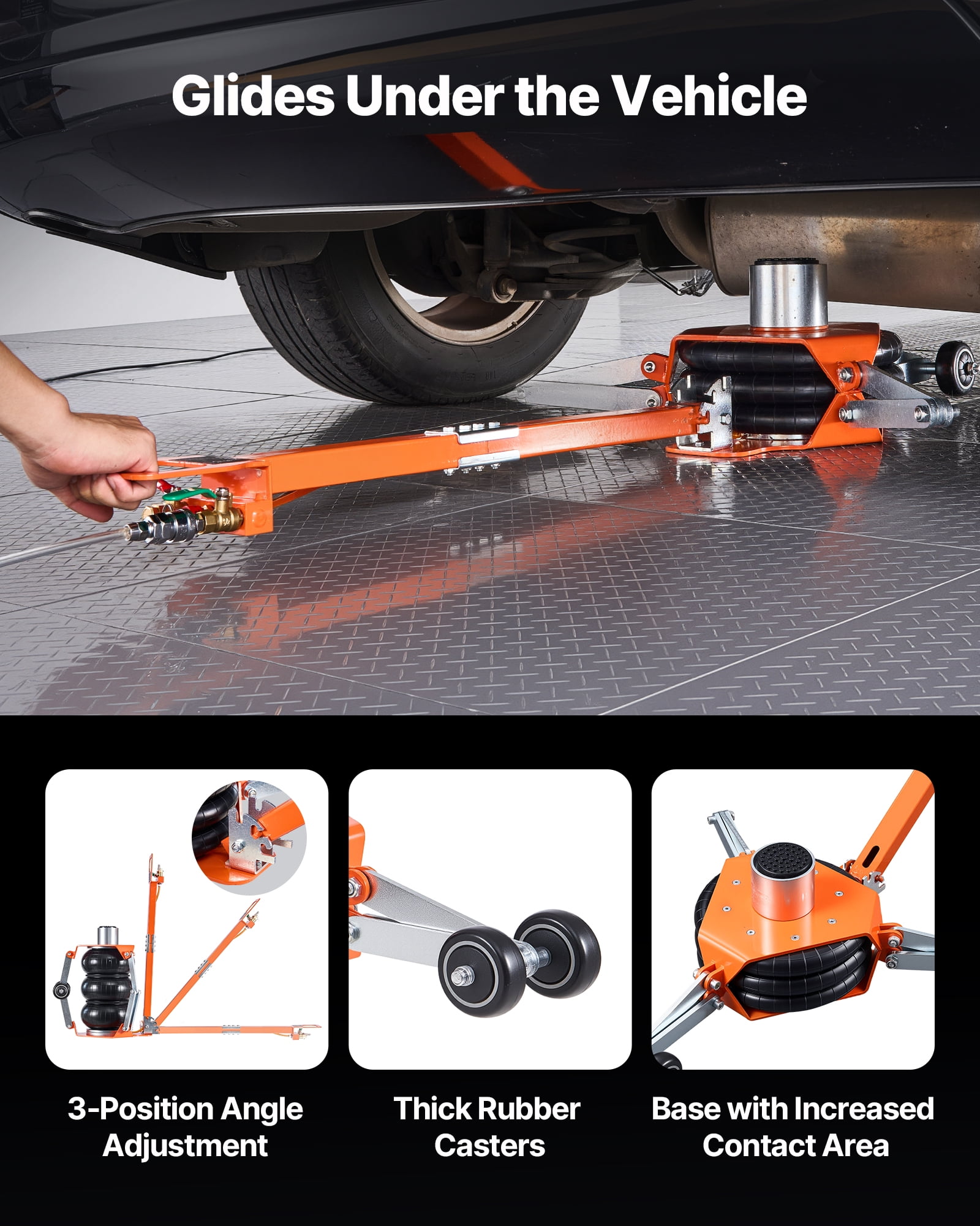 VEVOR Air Jack, 3 Ton/6613 lbs Triple Bag Air Jack, Airbag with Support Rod, Lift Up to 18.5 inch with Heightened Column & Adjustable Handle, 1-6 s Fast Lifting Pneumatic for Car, SUV, Pickup Truck