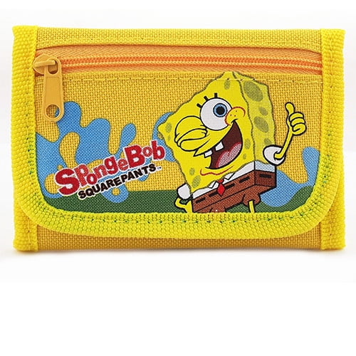 Sponge Bob Square Pants Tri-Fold Mini Yellow Wallet Kids Back to School Supply