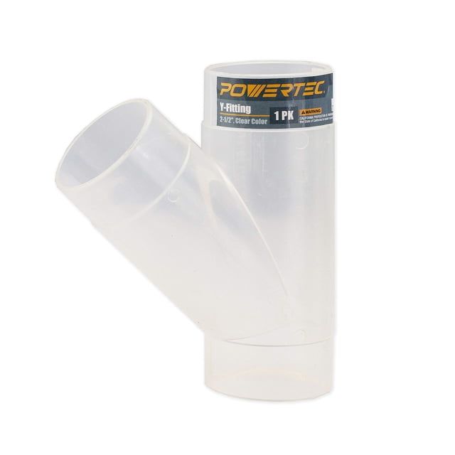Dust Collection Y Fitting POWERTEC, 2.5 pulgadas, transparente, 1 paquete