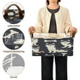 thumbnail image 5 of Lovely Husky Storage Basket Soccer Plaid Fabric Hoard Box Oversized Collapsible Closet Organizer with Metal Iron Frame 16.9×11.4×7.7in, 5 of 8