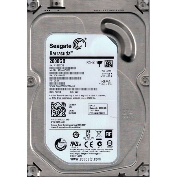 St2000dm001 P N 1ch164 501 F W Cc24 Wu W1e Seagate 2tb Walmart Com Walmart Com