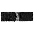 thumbnail image 1 of Cinturón elástico de metal con hebillas entrelazadas decoradas con lentejuelas INSPIRE CHIC para damas, talla única, negro, 1 of 5