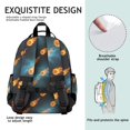 thumbnail image 5 of Basketball and Meteor Teal Pattern Cute School Backpack Bag for School with Padded Back and Adjustable Shoulder Straps 15.25"x11.5"x5.25", 5 of 5
