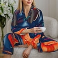 thumbnail image 4 of Wukai Tropical Flower Print Women's Pajama Set - Soft Long Sleeve Sleepwear for Comfort and Style-Small, 4 of 9