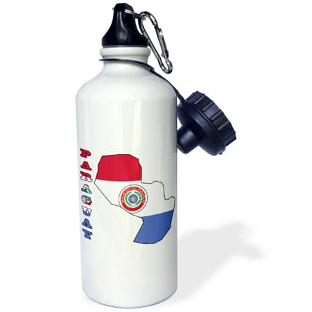 

3dRose Paraguay flag in outline map and letters of Paraguay - Water Bottle 21-ounce