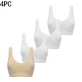 thumbnail image 2 of WRKEKC High Support Sports Bras for Women, Wireless Bras for Women, 4PC Women Solid-Thin Large Bra Sports Bra Full Bra Cup Underbra, 2 of 5