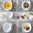 thumbnail image 6 of MALACASA, Series ELISA, 48-Piece Porcelain Dinnerware Set, White Dishes With Black Line, Service for 12, 6 of 7