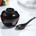 thumbnail image 1 of unbranded 1Jgo Cubierto Estilo Japonés Para Sopa Y Arroz Uso Doméstico Color Negro, 1 of 8