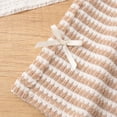 thumbnail image 6 of Girls Two Piece Outfit Striped Shorts Set Soft Casual & Comfortable Play Clothes for Kids & Big Girl Khaki,Size 6-7 T, 6 of 7