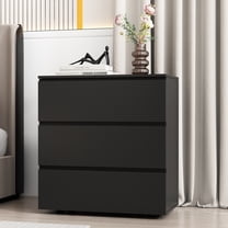 WIAWG 3 Drawers Dresser Chest for Bedroom,Black
