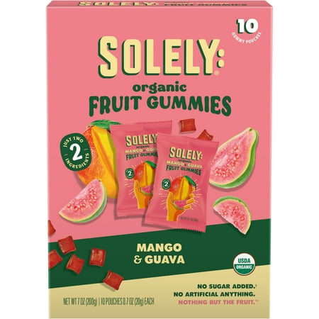 Solely Organic Mango and Guava Fruit Gummies, 0.7 oz (10 Count)