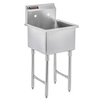 Stainless Steel Prep & Utility Sink - DuraSteel 1 Compartment Commercial Kitchen Sink - NSF Certified - Single 18" x 18" Inner Tub (Restaurant, Kitchen, Laundry, Garage)