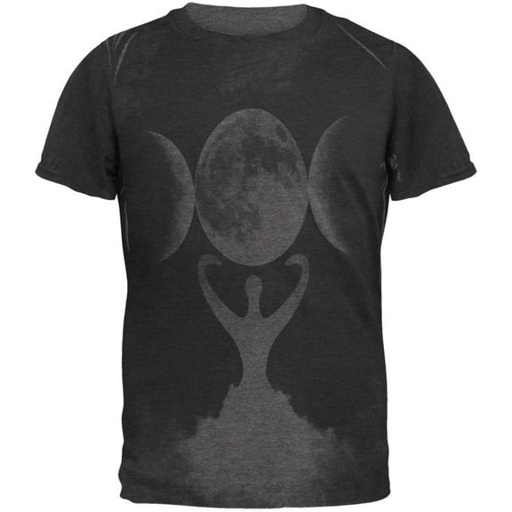 Wiccan Moon Goddess Mother Earth Symbol Mens Soft T Shirt Charcoal Heather SM