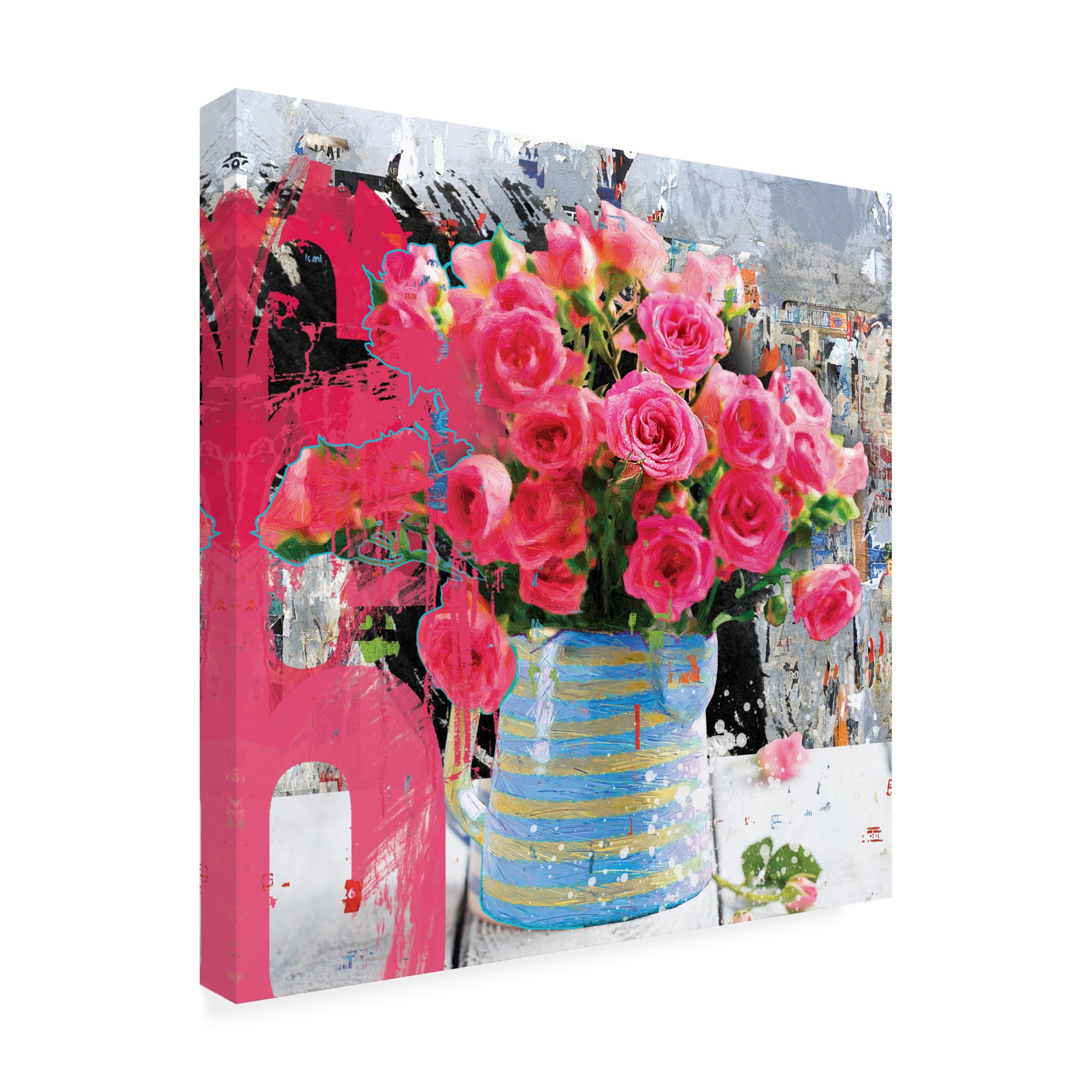Canvas Wall Art - Porter Hastings 'Urban Bouquet 14' Wall Art for Living Room, Bedroom, or Office Décor by Trademark Fine Art - 18 x 18 Inches