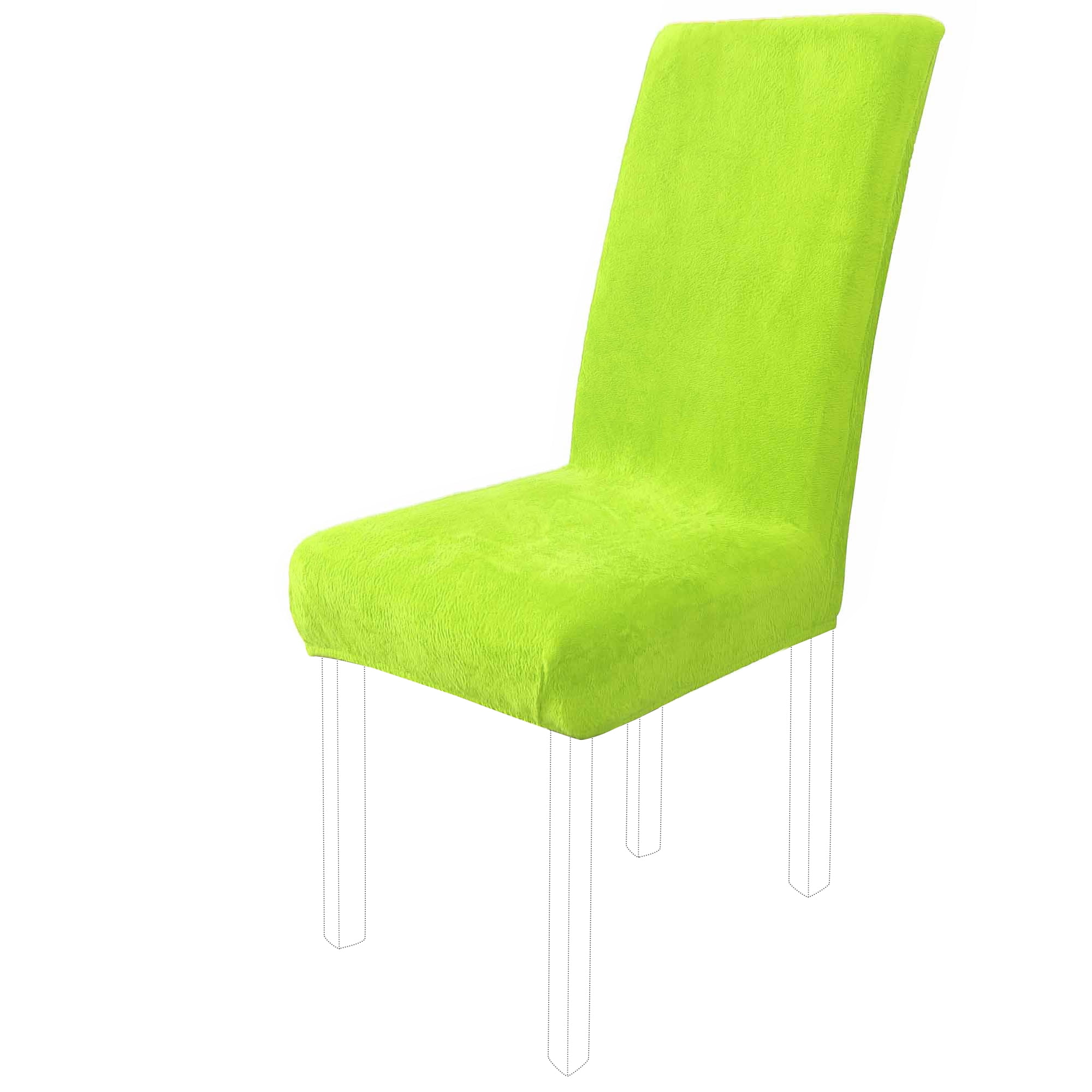 Unique Bargains Stretch Plush Short Dining Chair Cover Green